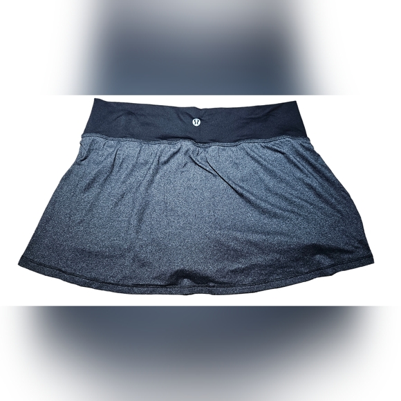 Lululemon Hot 'N Sweaty Skirt Skort Black/Black Heather Size 10 - Picture 7 of 11